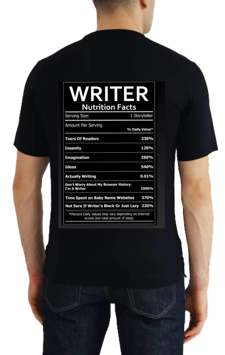 WRITER Back text One Size t- shirt Black Back 140