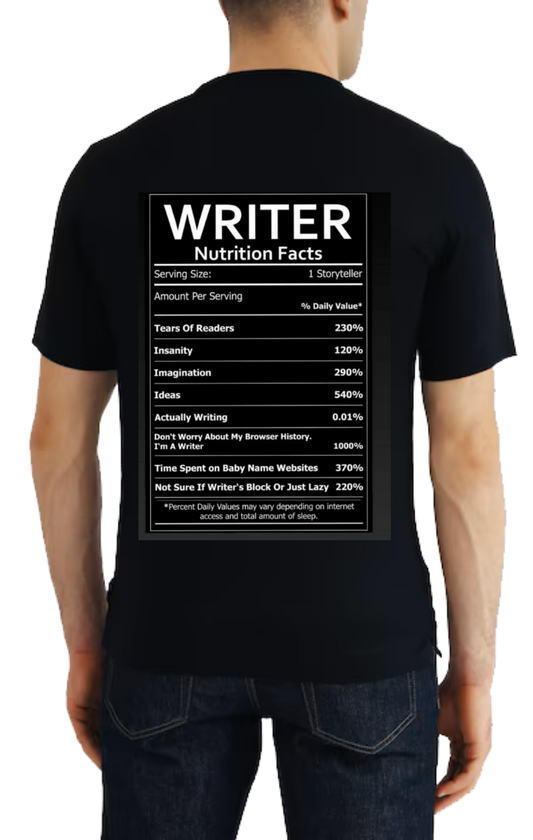 WRITER Back text One Size t- shirt Black Back 140