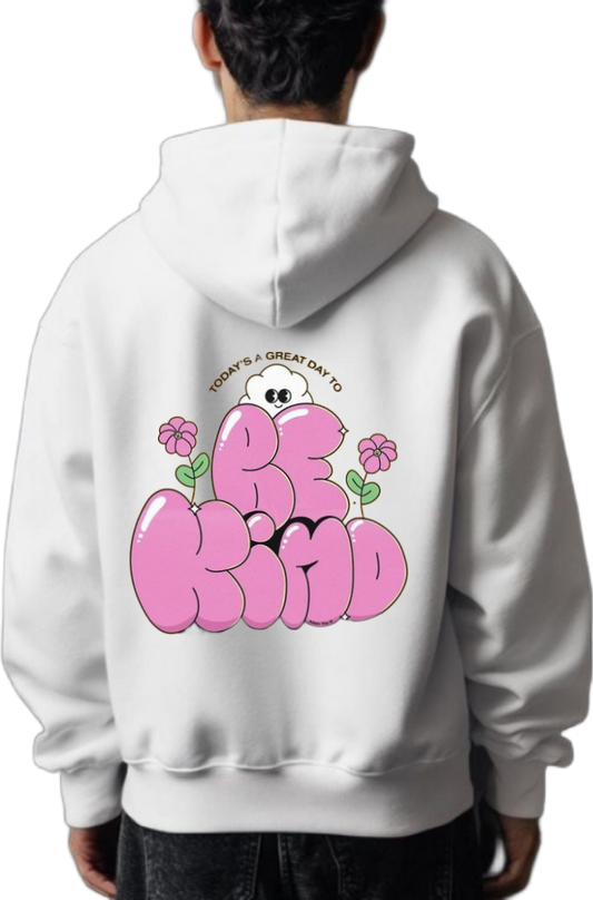 Be Kind One Size hoodie White Back 27