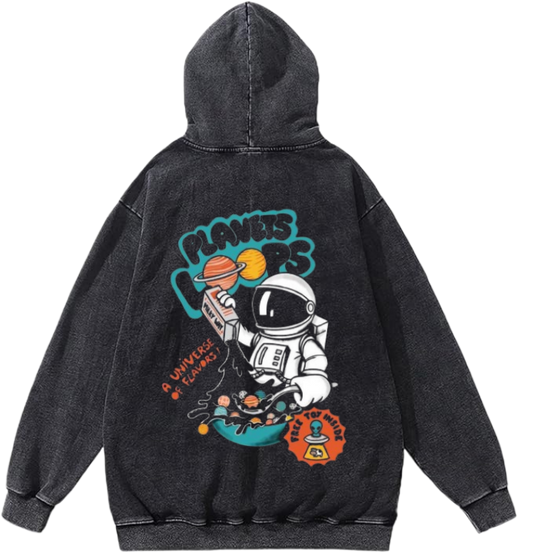 aliens Oversize Hoodie Washed gray Back 27