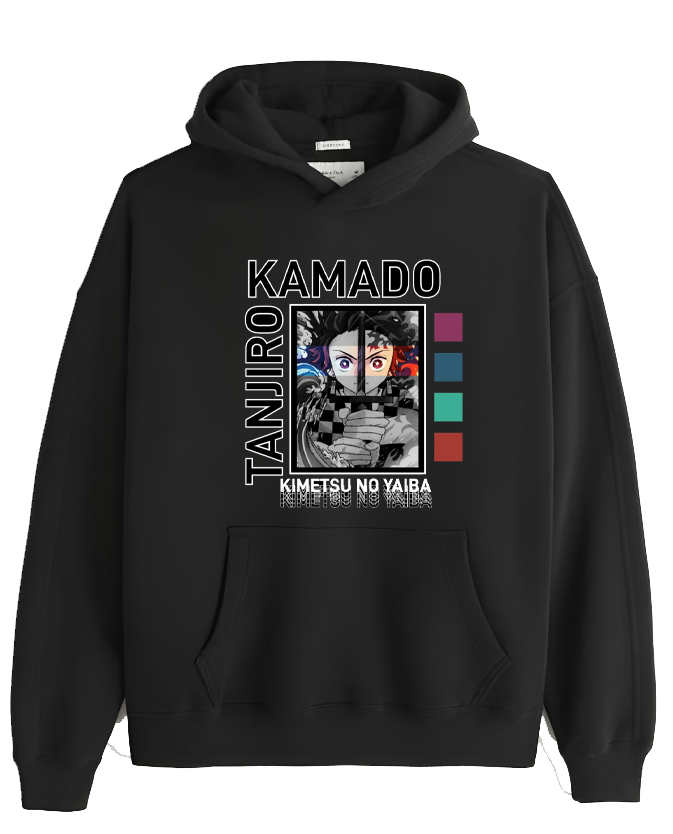 Anime Demon slayer nezuko tanjiro Oversize Hoodie Black 80