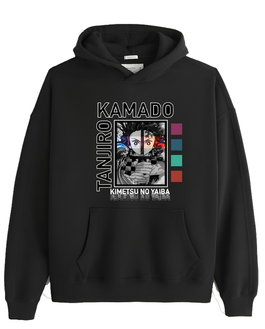 Anime Demon slayer nezuko tanjiro Oversize Hoodie Black 80