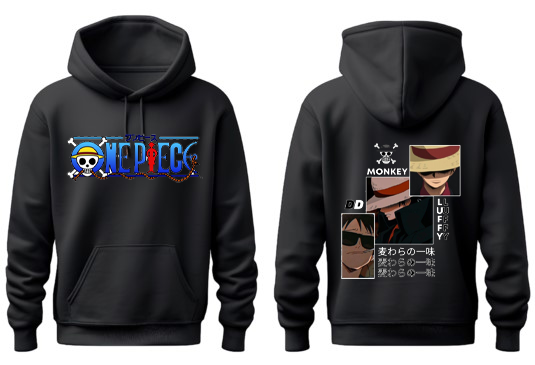 one piece One Size hoodie Black Back 27