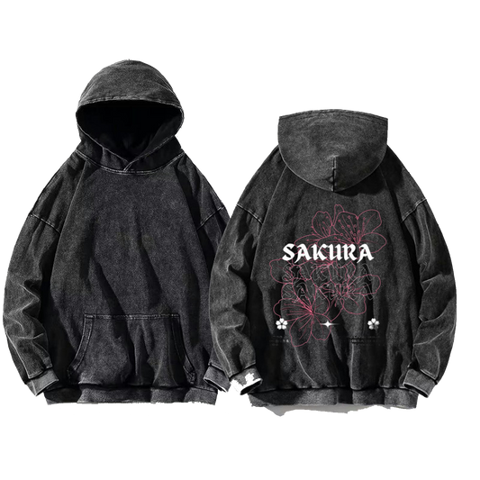 SAKURA One Size hoodie Washed Back 27