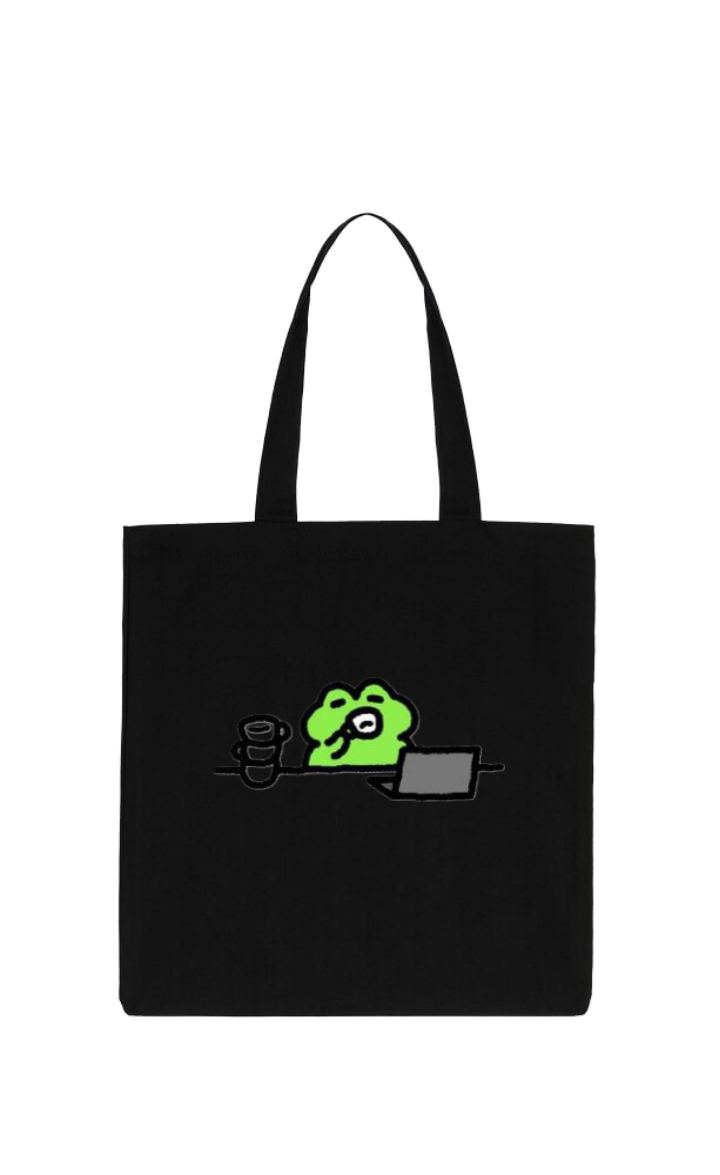 Frog tote bag Black 27