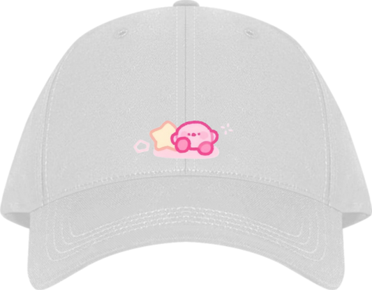 Cute Anime Kirby Baseball Cap, Kawaii Pink Character White Dad Hat, Adjustable Y2K Streetwear Sun Cap for Women and Men 27