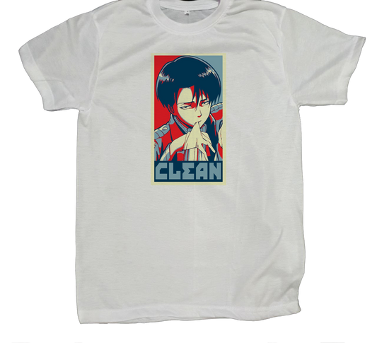 Anime Attack on titan shingeki no kyojin eren levi mikasa  Aot white fit t- shirt 27