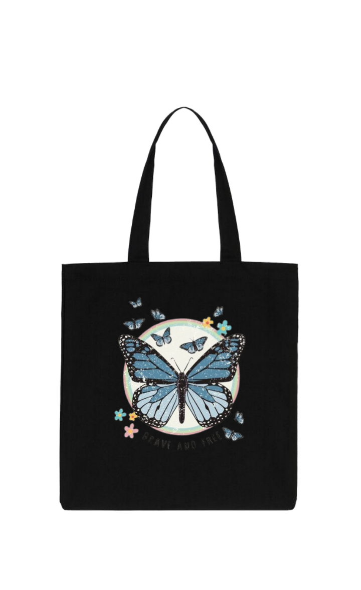butterflies tote bag Black 27