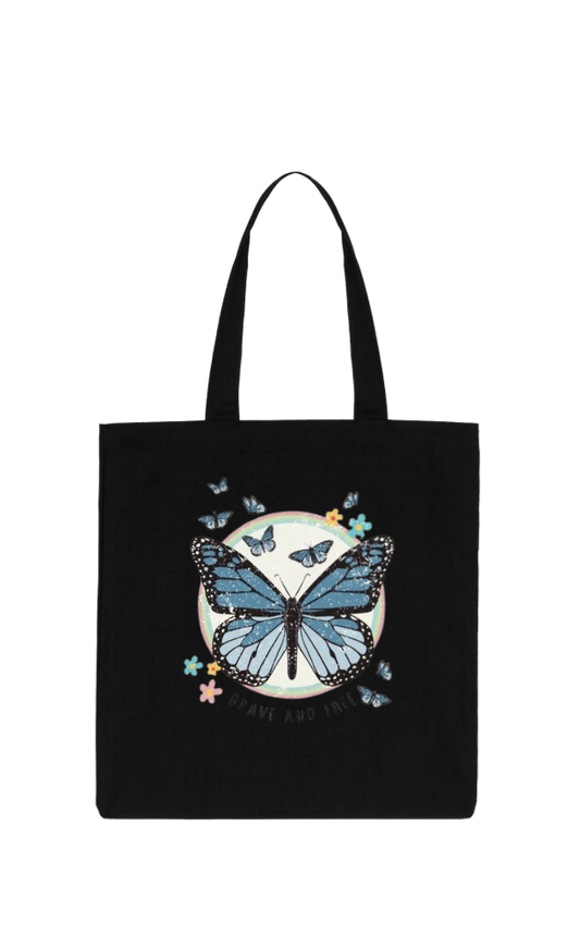 butterflies tote bag Black 27