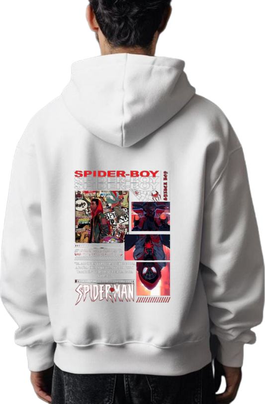 Spiderman One Size hoodie White Back 27