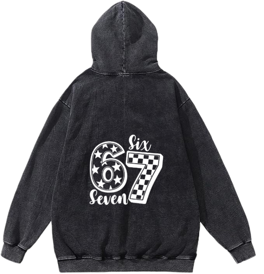 67 designs Oversize Hoodie Washed Back 27