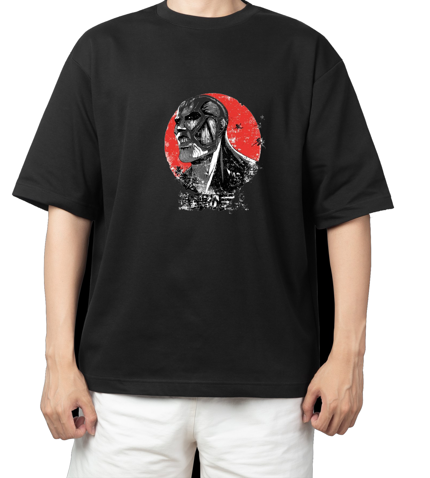 Anime Attack on titan shingeki no kyojin eren levi mikasa  Aot black Oversize  t- shirt 27