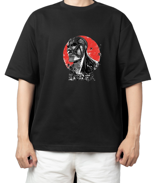 Anime Attack on titan shingeki no kyojin eren levi mikasa  Aot black Oversize  t- shirt 27