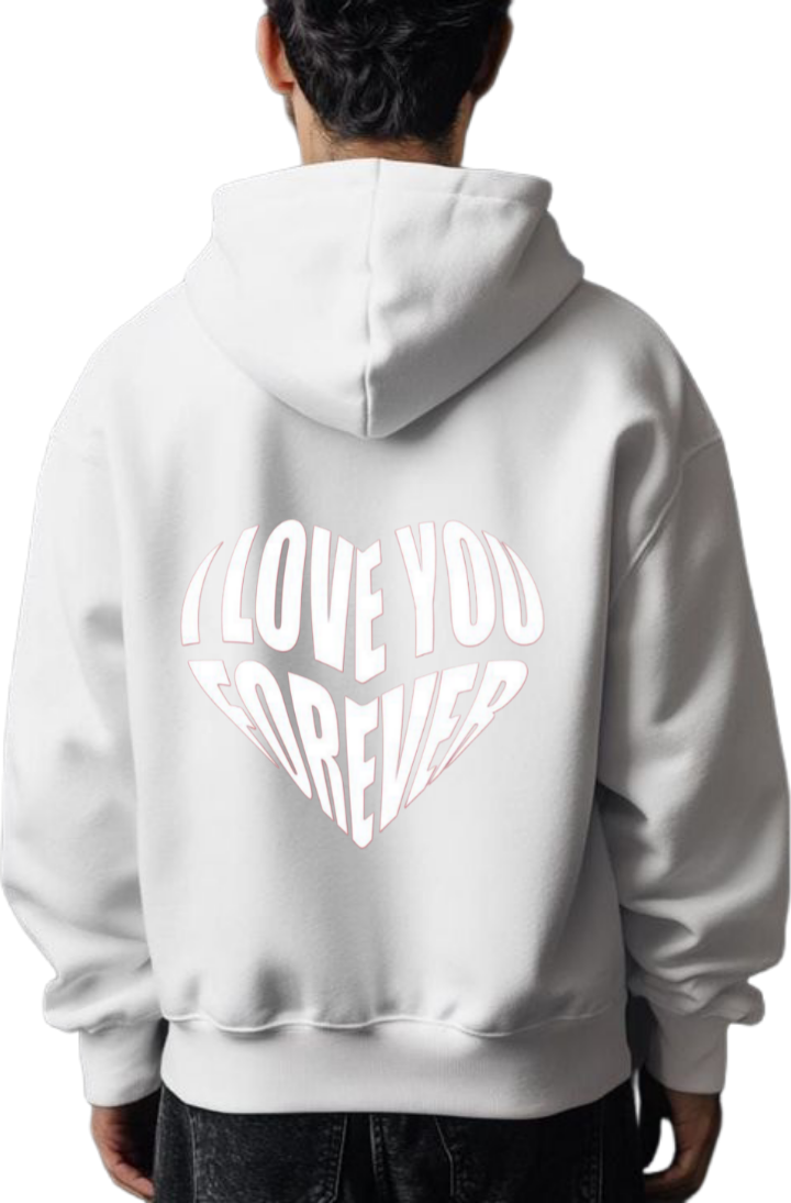 VaIentine coupIe Oversize Hoodie White Back 26