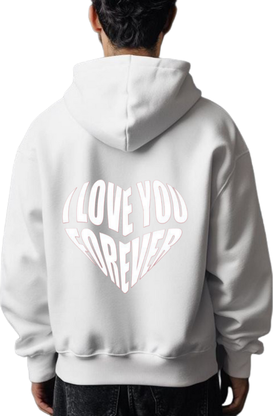 VaIentine coupIe Oversize Hoodie White Back 27