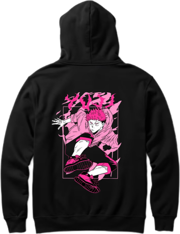 Yuji Itadori One Size hoodie Black Back 27
