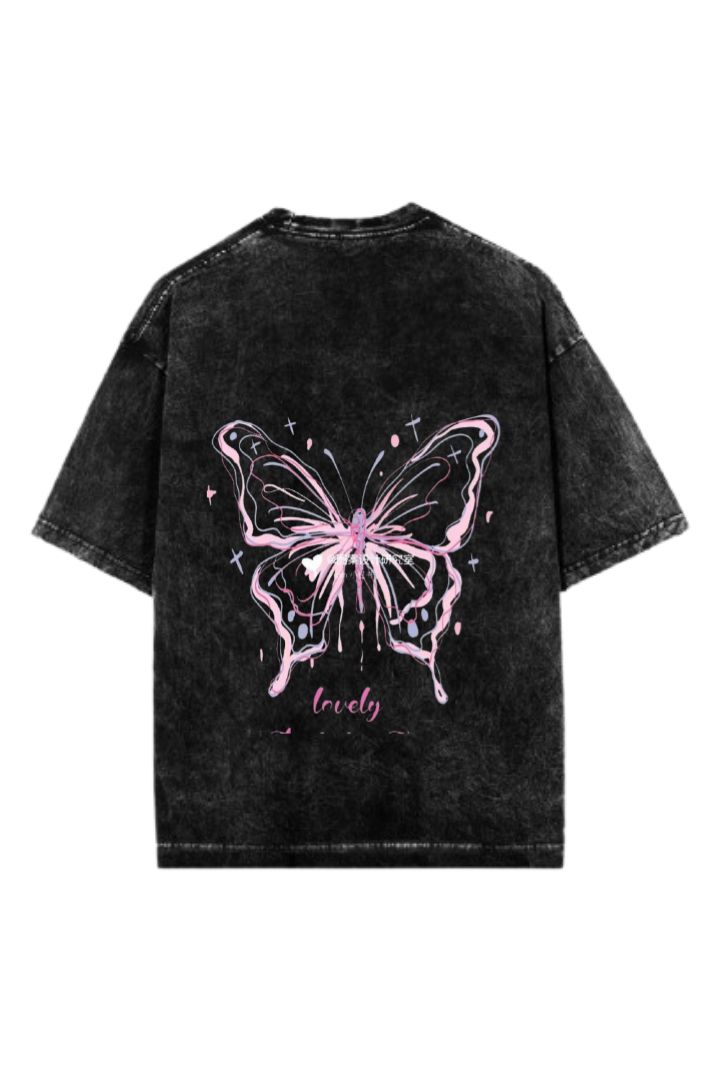 butterflies One Size t- shirt Washed Back 27