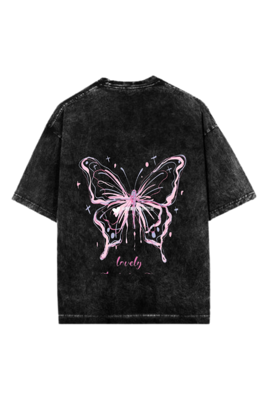 butterflies One Size t- shirt Washed Back 27
