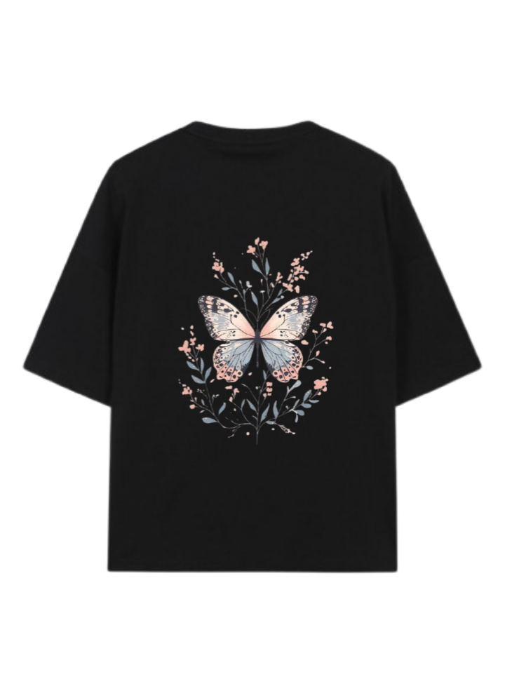 butterflies t- shirt Black Back 27