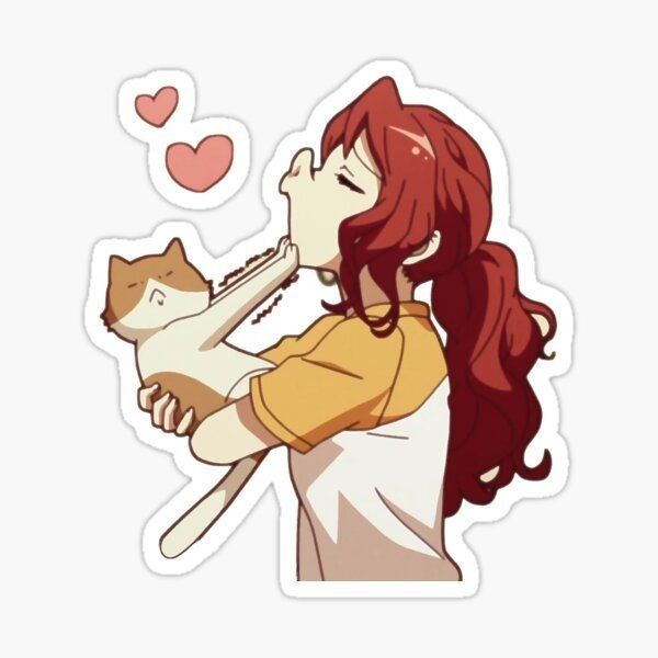 Romantic Killer" Anime Vinyl Sticker - Cute Anzu Hoshino & Cat Decal for Kindle, Laptop, Phone Case & Journal - Funny Otaku Manga Gift for Anime Lovers & Girls