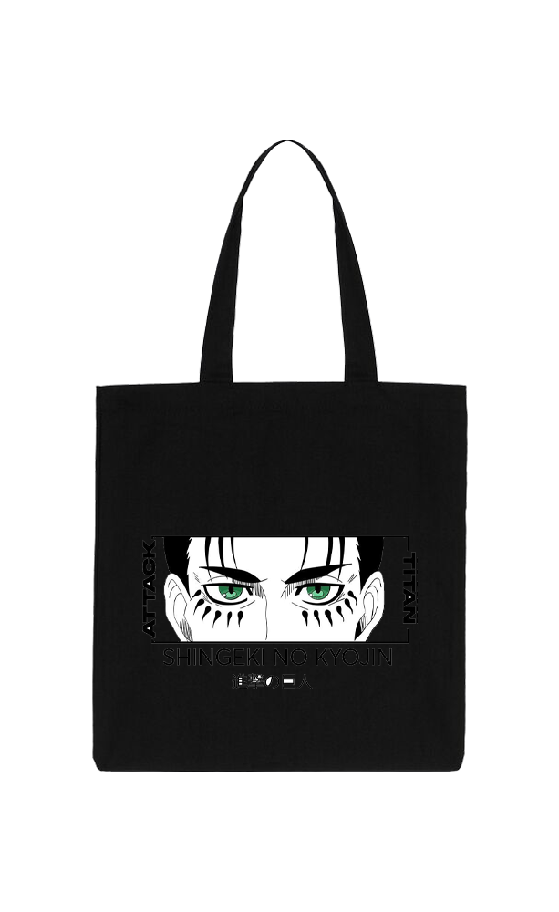 Anime Attack on titan shingeki no kyojin Aot Black tote bag 28