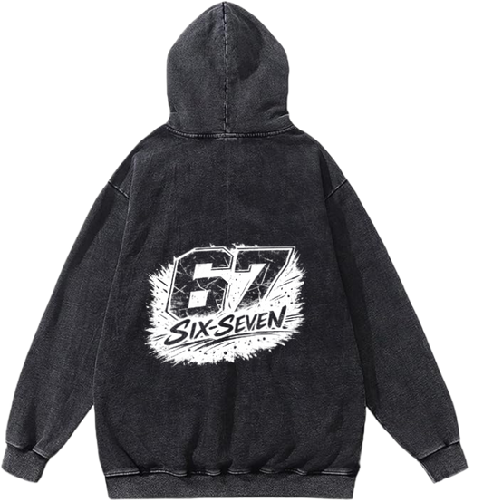 67 designs Oversize Hoodie Washed Back 28
