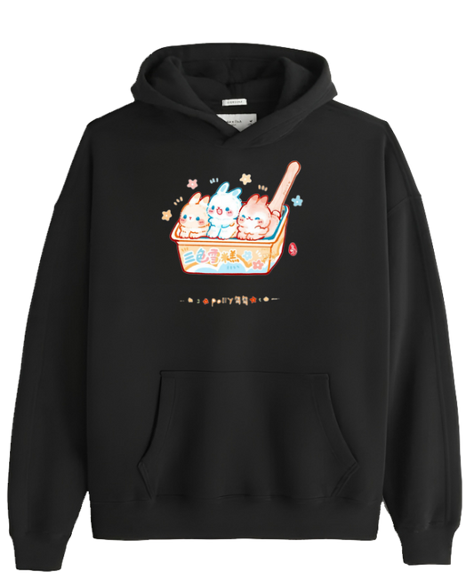 bunny Oversize Hoodie Black 28