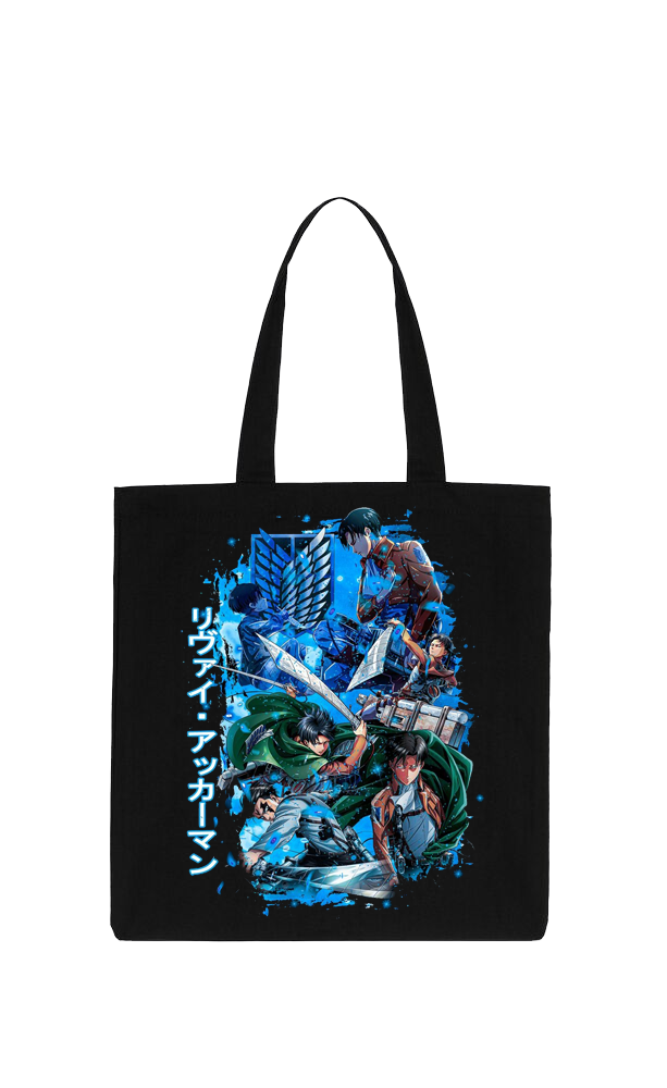 Anime Attack on titan shingeki no kyojin Aot Black tote bag 27