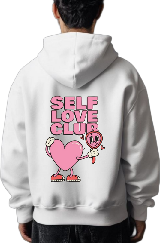 Self Love Club One Size hoodie White Back 28