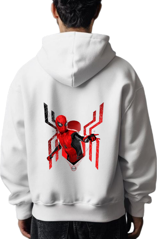 Spiderman One Size hoodie White Back 28