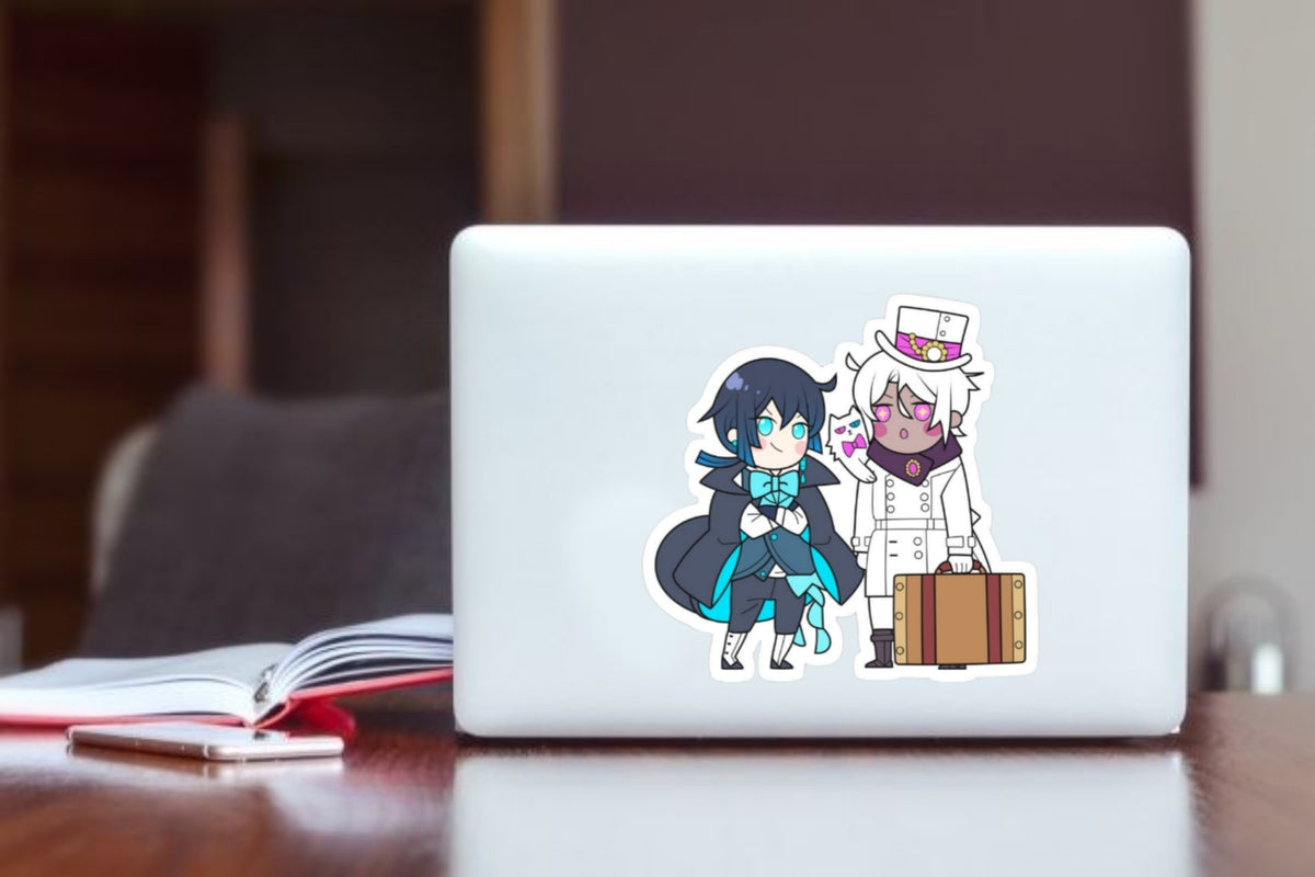 "The Case Study of Vanitas Anime Sticker, Waterproof Vinyl Chibi Decal for Laptop, Water Bottle, Hydro Flask, Skateboard, Luggage, Kawaii Fantasy Anime Merchandise Gifts