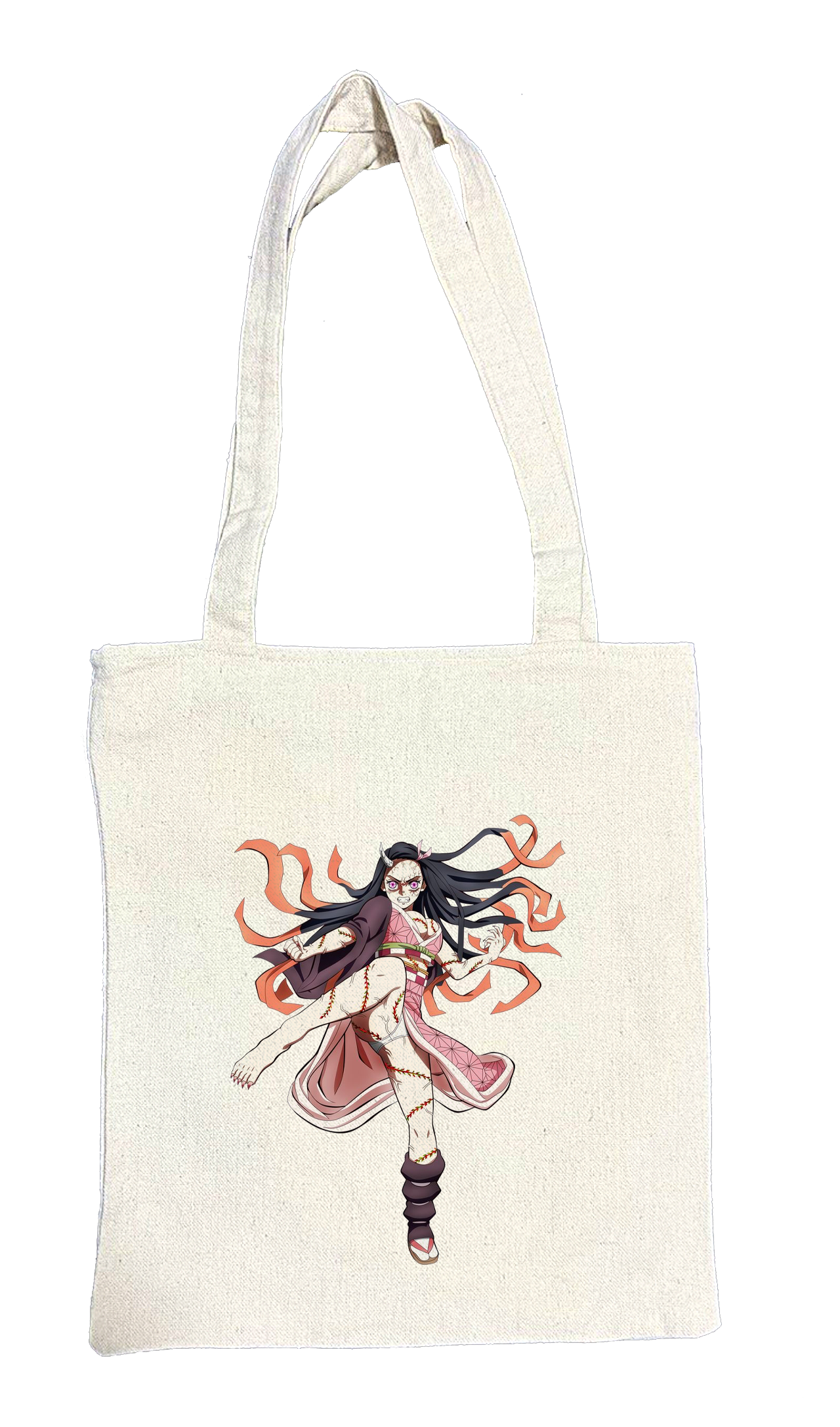 Anime Demon slayer nezuko tanjiro tote bag Beige 28