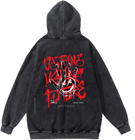 Define your own future Over Size hoodie Washed Back 100