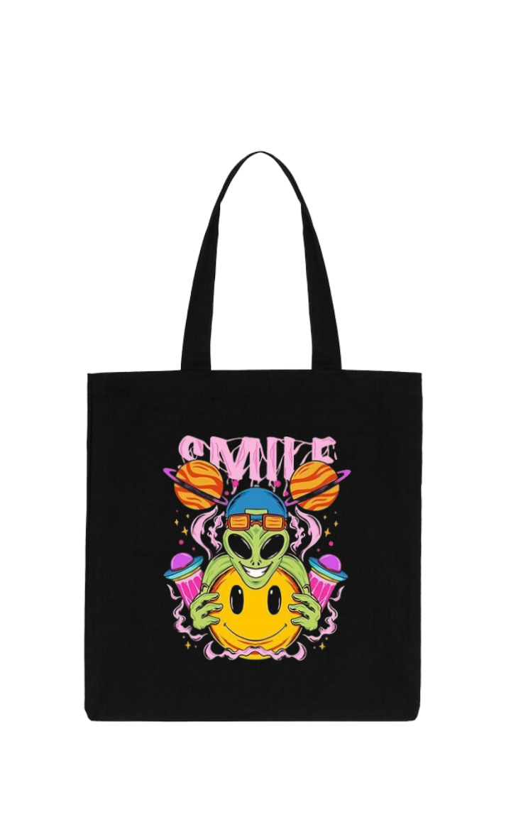 aliens tote bag Black 24