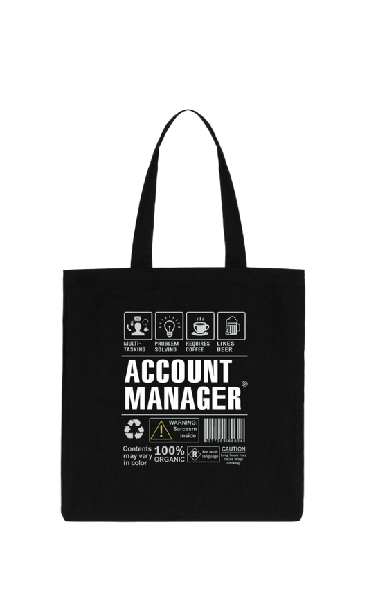 ACCOUNT MANAGER Back text tote bag Black 143