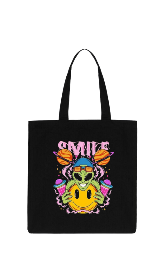 aliens tote bag Black 25