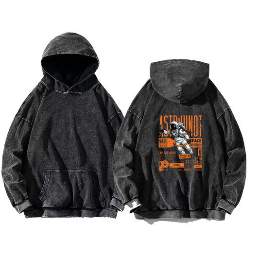 ASTRONAUT Back text oversize hoodie Washed back 28