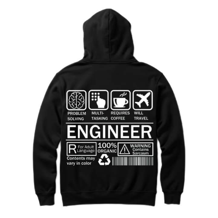 ENGINEER Back text oversize hoodie back 28