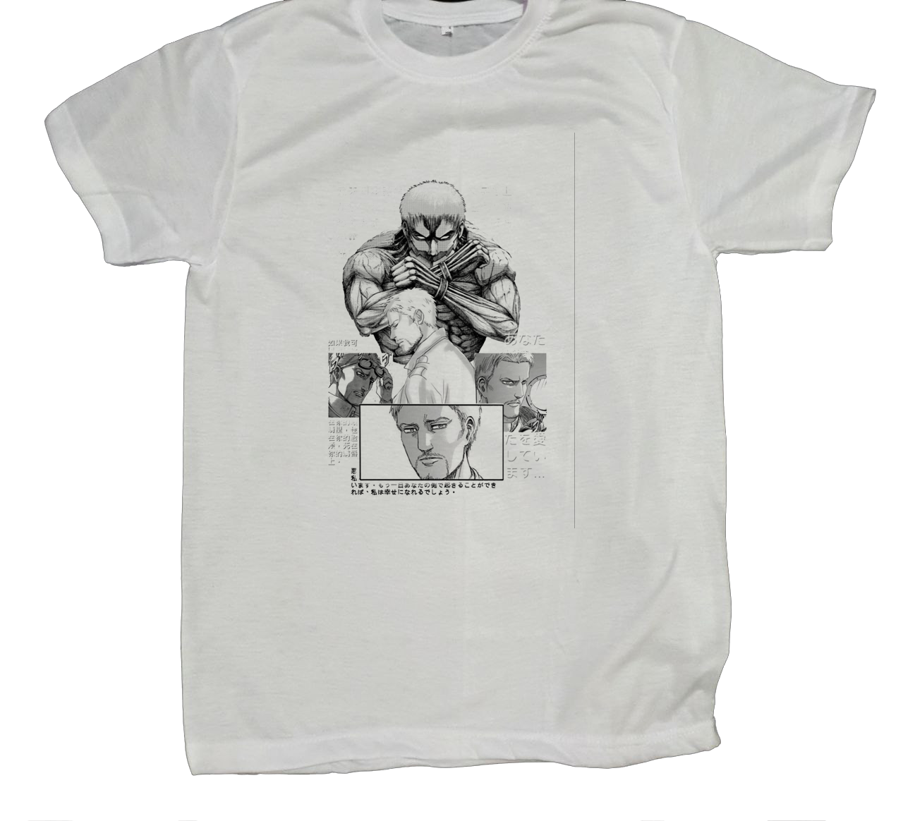 Anime Attack on titan shingeki no kyojin eren levi mikasa  Aot white fit t- shirt 29