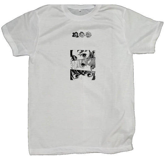 Anime Demon slayer nezuko tanjiro t- shirt fit White 29