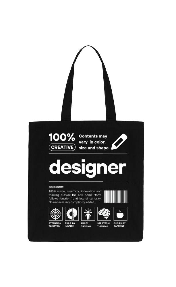 designer Back text tote bag Black 27