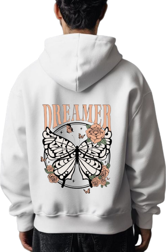 butterflies Oversize Hoodie White Back 29