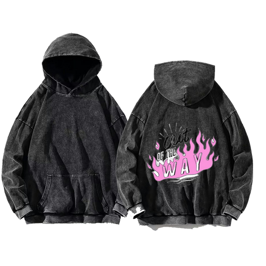 Out OF THE WAY One Size hoodie Washed Back 29