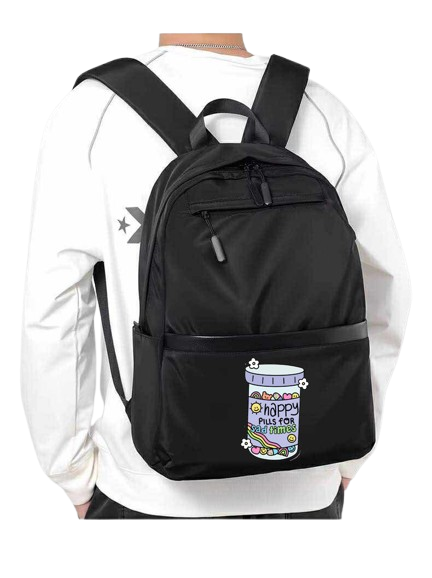 Happy pills for sad times School Back bag bag 29
