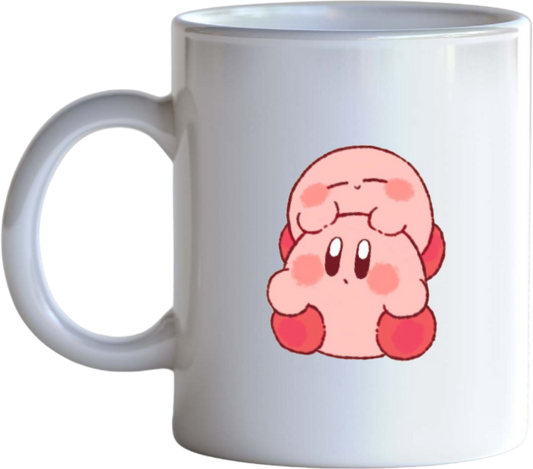 Cute Pink Bunny Kirby Ceramic Coffee Mug, Kawaii Anime Gaming Cute Mug for Women and Kids, Funny Novelty Tea Cup, 11 oz 29