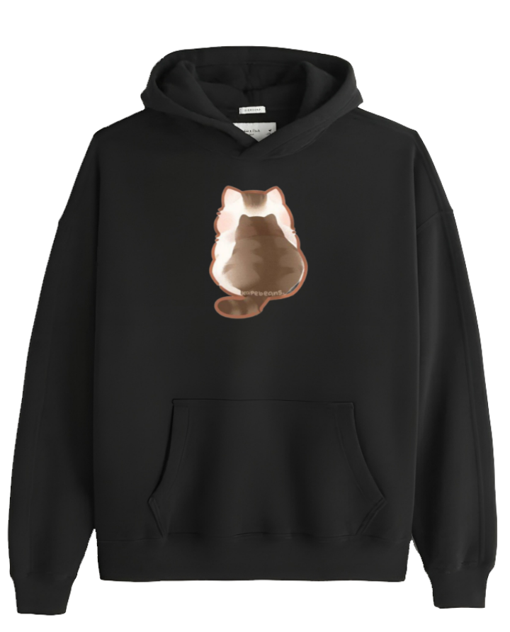 cat Oversize Hoodie Black 29