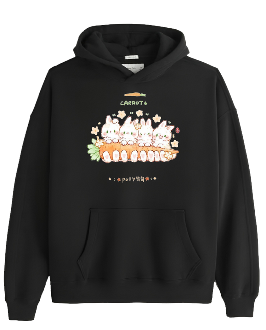 bunny Oversize Hoodie Black 29