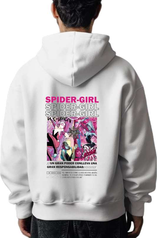 Spiderman One Size hoodie White Back 29