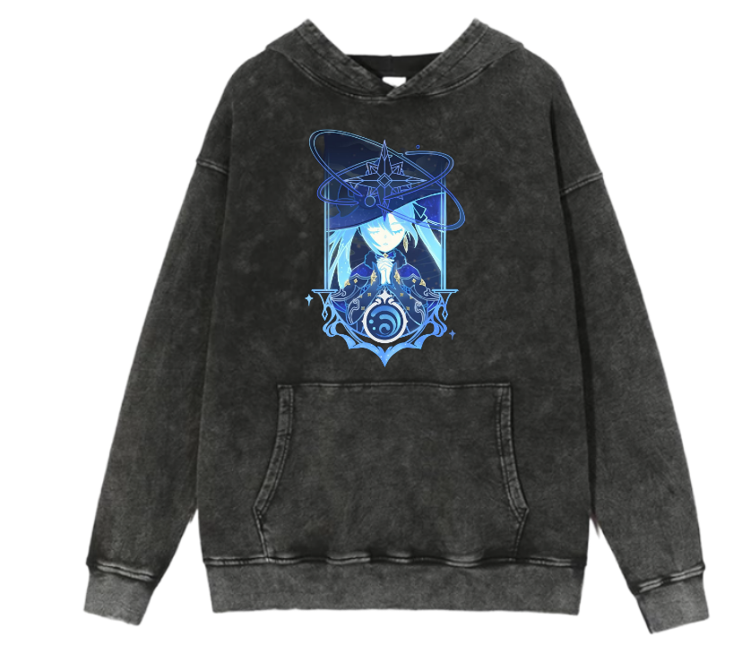 Genshin Impact Mona Megistus Over Size hoodie Washed 29