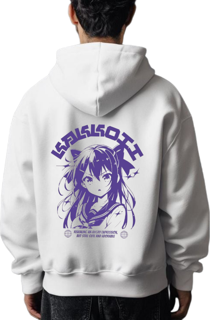 Tohka Yatogami Over Size hoodie White Back 102